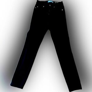 Black straight leg ankle length jeans